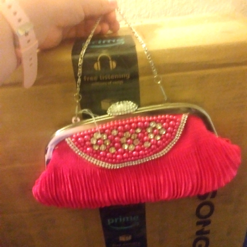 Pink vintage clutch